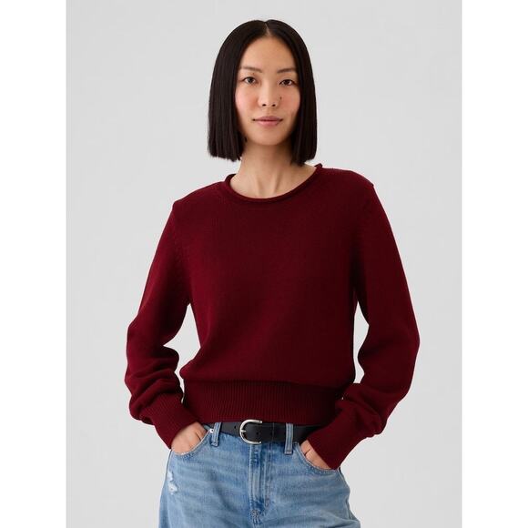 Gap Sweaters - Gap Shrunken Roll Neck Red Knit Women’s Sweater 100% Cotton Size XL